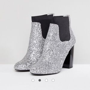 Glitter Heeled Ankle Boots